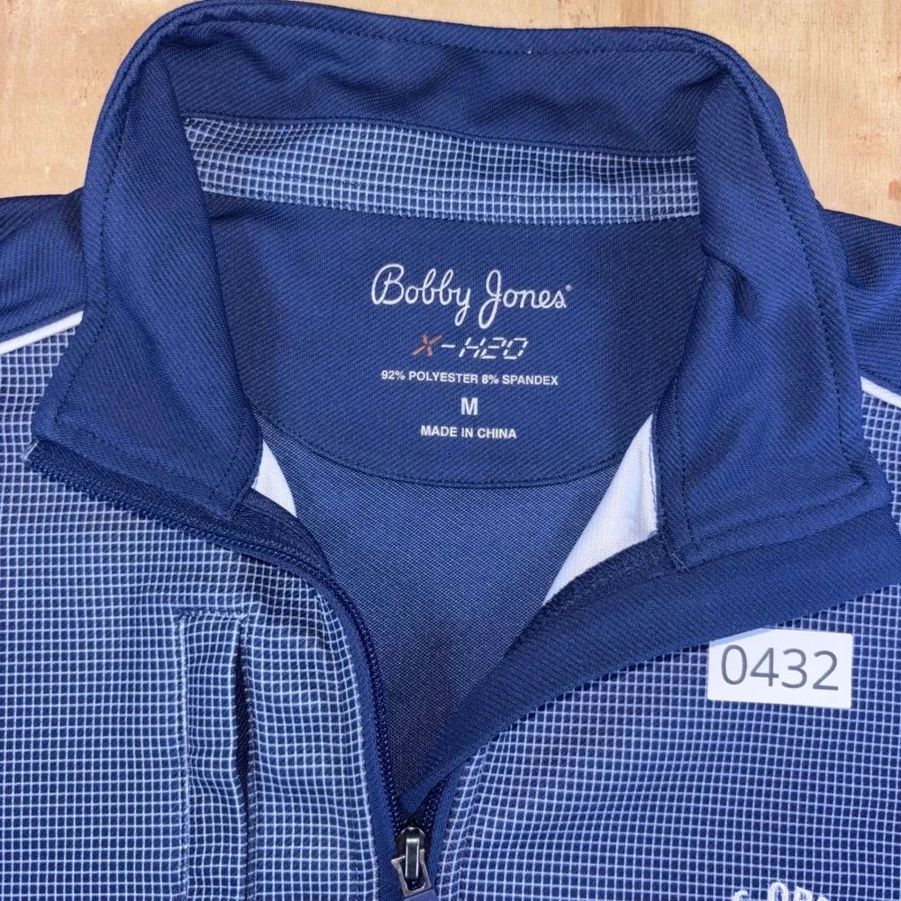 Bobby Jones X-H2O Mens M 2016 US Open Oakmont Golf 1/4 Zip Pullover Blue